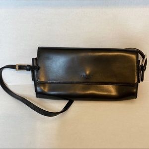FREDERIC LESELLIER BLACK, LEATHER CLUTCH handbag